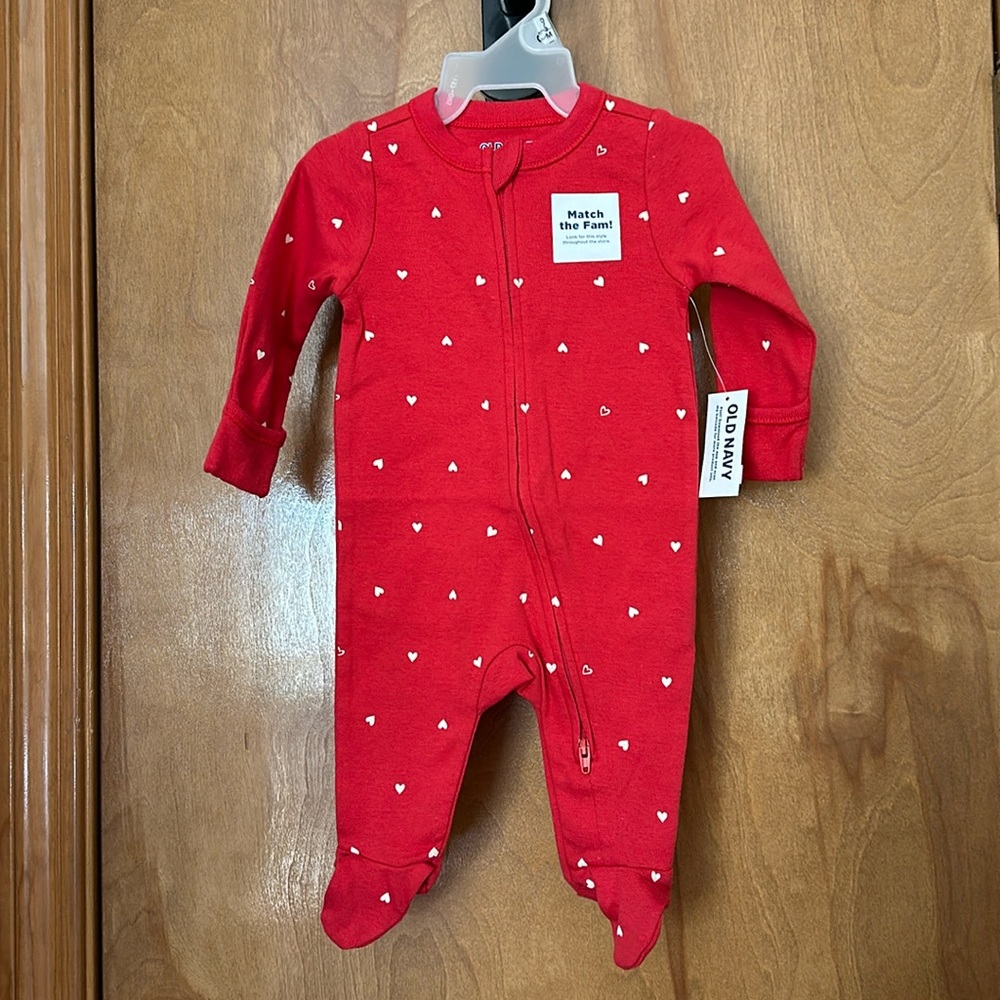 Old Navy Valentine red and white hearts one piece